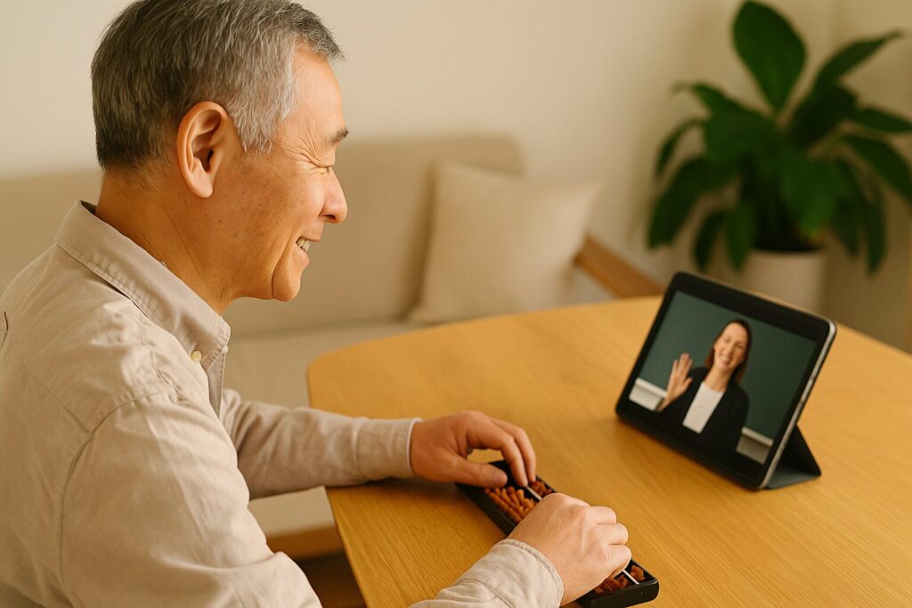 プロ講師がリアルタイムでそろばんを解説